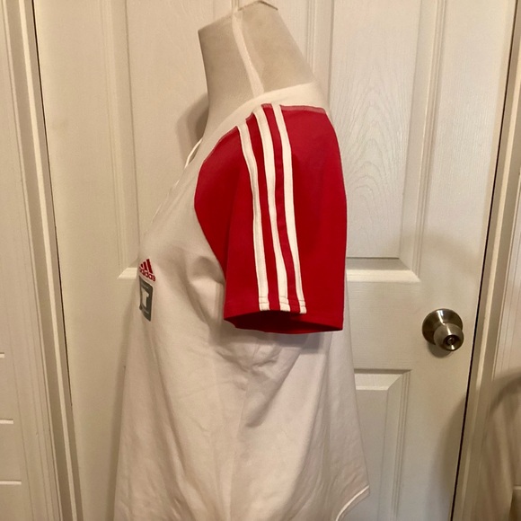 NWT Adidas Women's White and Pink Jersey Top - Picture 2 of 7